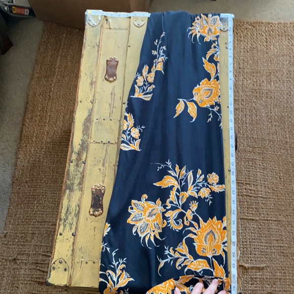 ZARA WOMAN HIGH WAIST NAVY FLORAL WIDE LEG TROUSERS PANTS 6 - Picture 10 of 14